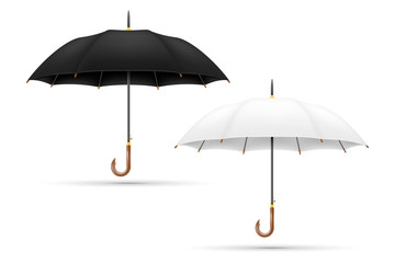 white and black classical umbrella from rain stock vector illustration