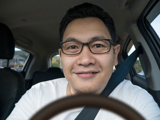 Obraz premium Smiling Happy Male Driver