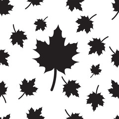 Black and White Vector Leaf pattern