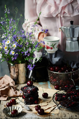 Black forest brownies.style rustic.