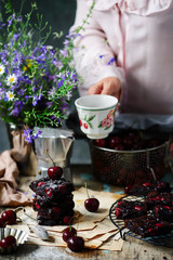 Black forest brownies.style rustic.