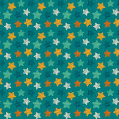 seamless abstract background with cute cartoon stars, for kids