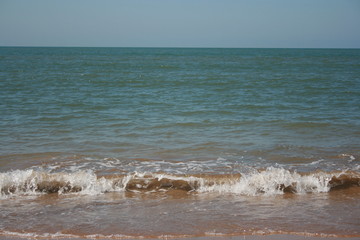 Beach sand, clear water and blue sky Huelva Spain