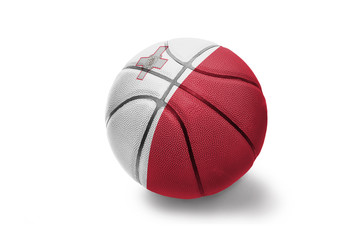 basketball ball with the national flag of malta on the white background