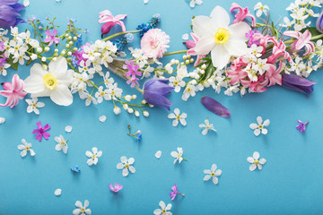 spring flowers on paper background