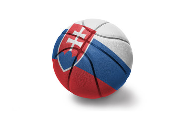 basketball ball with the national flag of slovakia on the white background