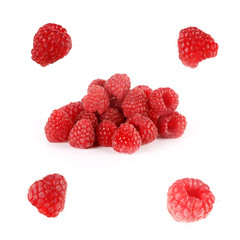 raspberry set isolated on white background