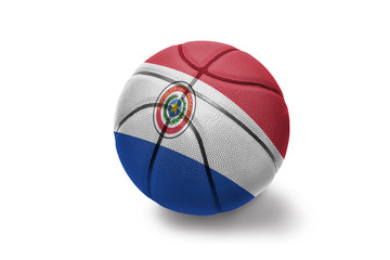 basketball ball with the national flag of paraguay on the white background