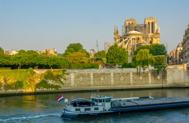 Seine River and Notre Dame after the fire 2019
