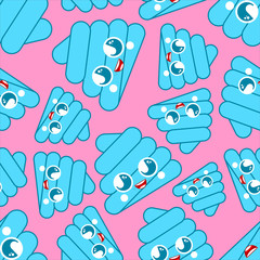 Cute shit Cartoon pattern seamless. Kawaii turd background. Children cloth texture