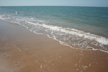 Sea with clear water at spanish beach Huelva