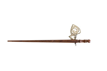 Barrette hair wood on the white background