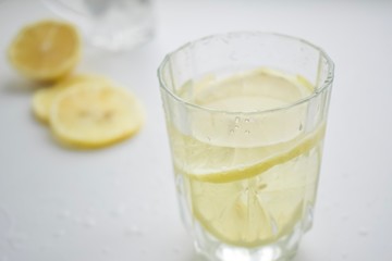 glass of water with lemon