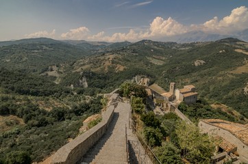 View of the church of Roccascalegna near the castle