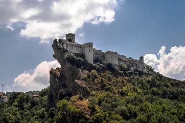 Fototapeta na wymiar View of the Roccascalegna castle in Abruzzo, Italy