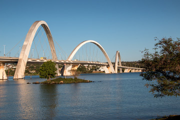 Fototapeta na wymiar View of Ponte JK Jascelino Kubitschek Bridge in Brasilia, Brazil 