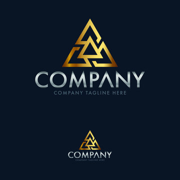 Creative Letter A and Triangle Logo Template