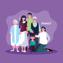 cute family members in poster