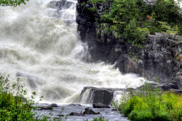 Small waterfall with motion in the wilderness