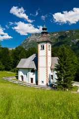 church Sveti Duh near Bohinj lake in Slovenia