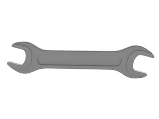 Wrench. Gray industrial tool. Vector illustration isolated