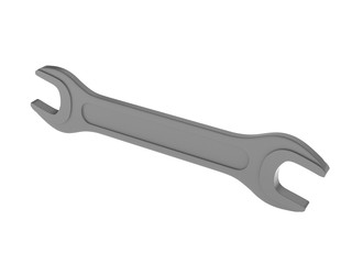 Wrench. Gray industrial tool. Vector illustration isolated