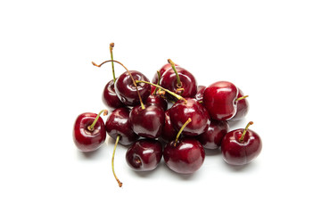 Obraz na płótnie Canvas Red cherries isolated on white background