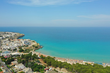 Naklejka na ściany i meble Torre Dell'Orso, Lecce, Puglia, Italy. Aerial view of the city, beach and the sea