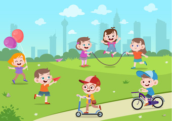 kids play in park