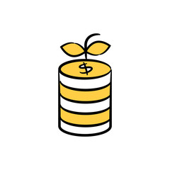 stack of money seed for investment concept