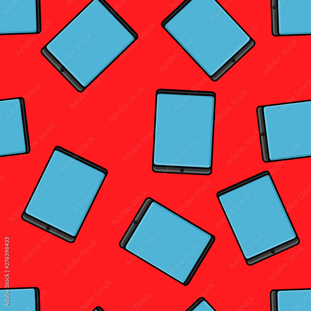 Aufkleber texture of seamless pattern of modern gadgets of digital mobile tablets new in the flat style of the