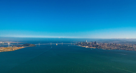 Downtown San Francisco aerial view of skyscrapers