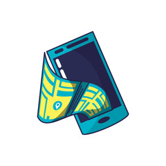 smartphone with map guide in screen