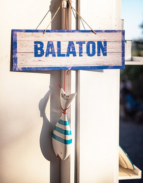 Sign of Lake Balaton, Hungary
