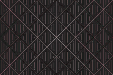 Geometric Diamond Vector Seamless Pattern. Abstract Art Deco Background. Classic Stylish Texture.