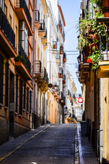 Fototapeta na wymiar spanish streets & buildings close up view