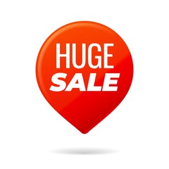 Red Pin on white background, huge sale