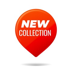 Red Pin on white background