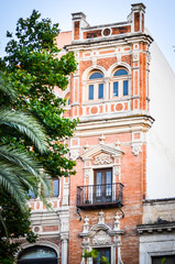 Naklejka premium spanish streets & buildings close up view