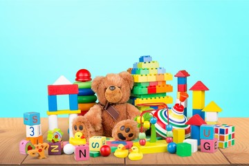 Toys collection isolated on  background