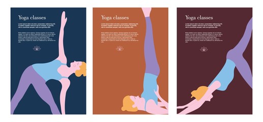 Vector flat style design template for yoga flyer. - 276404011