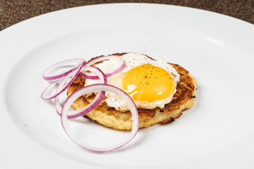 potato pancake on the white plate