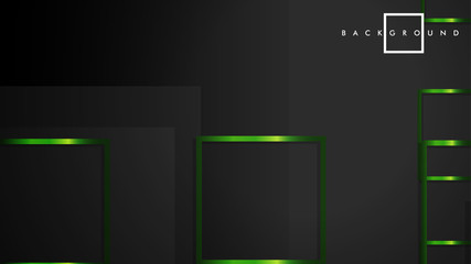 Vector Modern Abstract Squares Backgrounds . with a black and green metal color gradient. eps 10 template