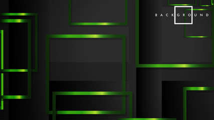 Vector Modern Abstract Squares Backgrounds . with a black and green metal color gradient. eps 10 template