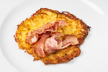 potato pancake on the white plate