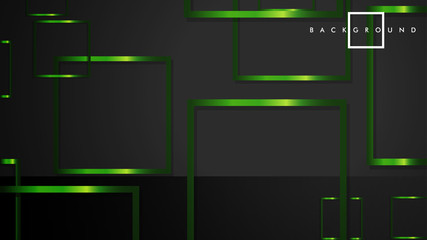 Vector Modern Abstract Squares Backgrounds . with a black and green metal color gradient. eps 10 template