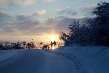 winter sunset beyond the arctic circle