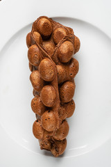 Bubble waffle on the white plate
