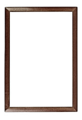 Old wooden frame isolated on a white background