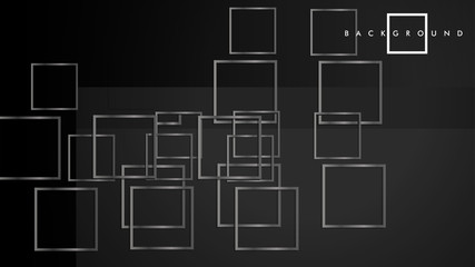 Vector Modern Abstract Squares Backgrounds . with a black and gray metal color gradient. eps 10 template